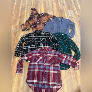 Maurices sweater lot flannels etc clothing lot 12 pieces total